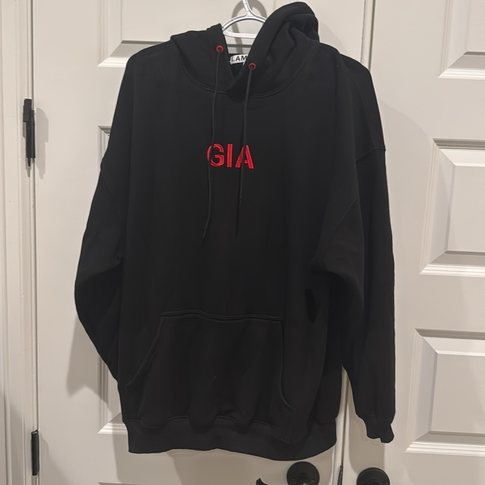 I AM GIA Black Hooded Gia Oversized Sweatshirt Size XS